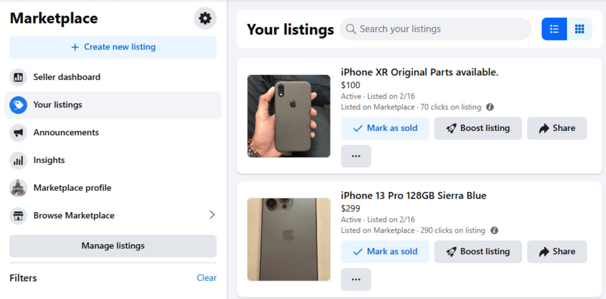 Portfolio 3 Ads Posting on FB Marketplace