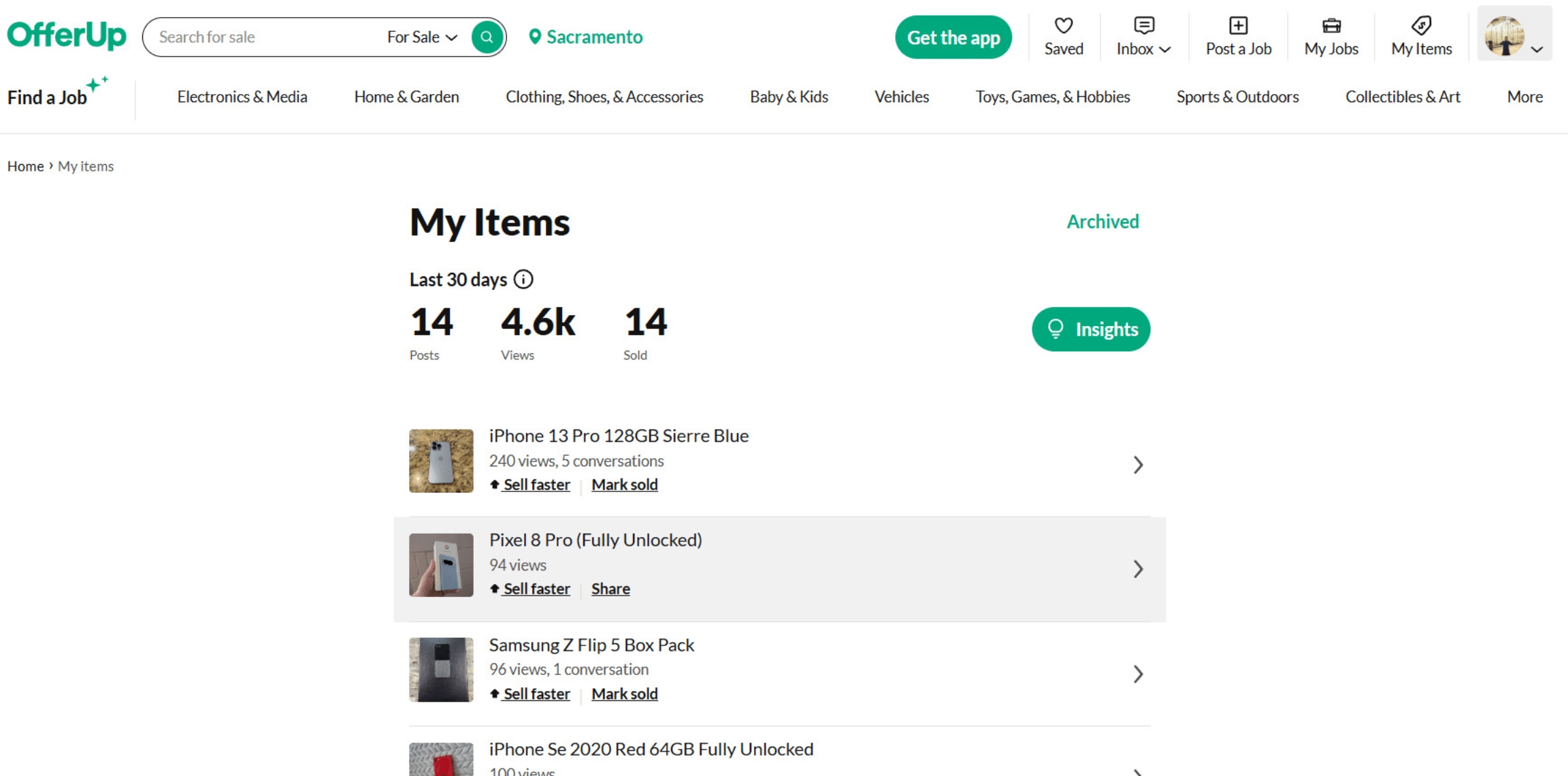 Portfolio 4 Ads Posting on Offerup